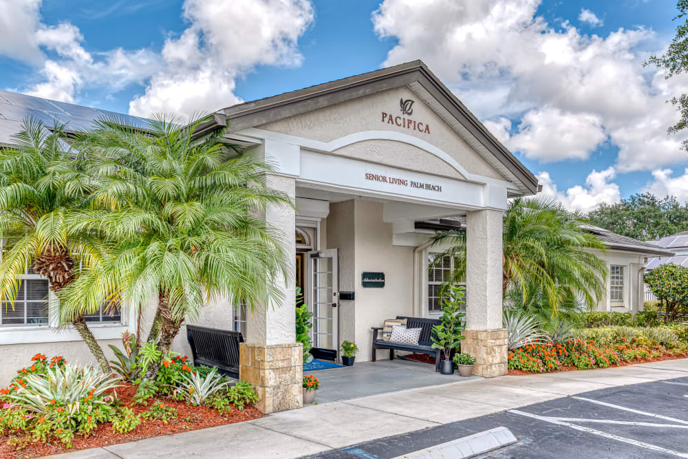 Front Entrance at Pacifica Senior Living Palm Beach in Greenacres, Florida