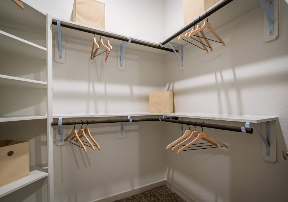 Walk-in closet at Charleston at Fannin Station in Houston, Texas