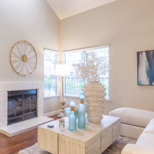 Living room at Woodstream Townhomes in Rocklin, California
