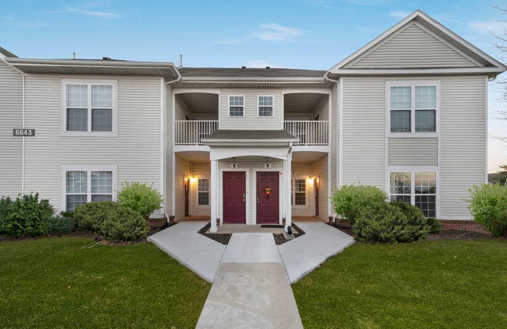 Multi level apartment building at Lake Pointe Apartment Homes in Portage, Indiana