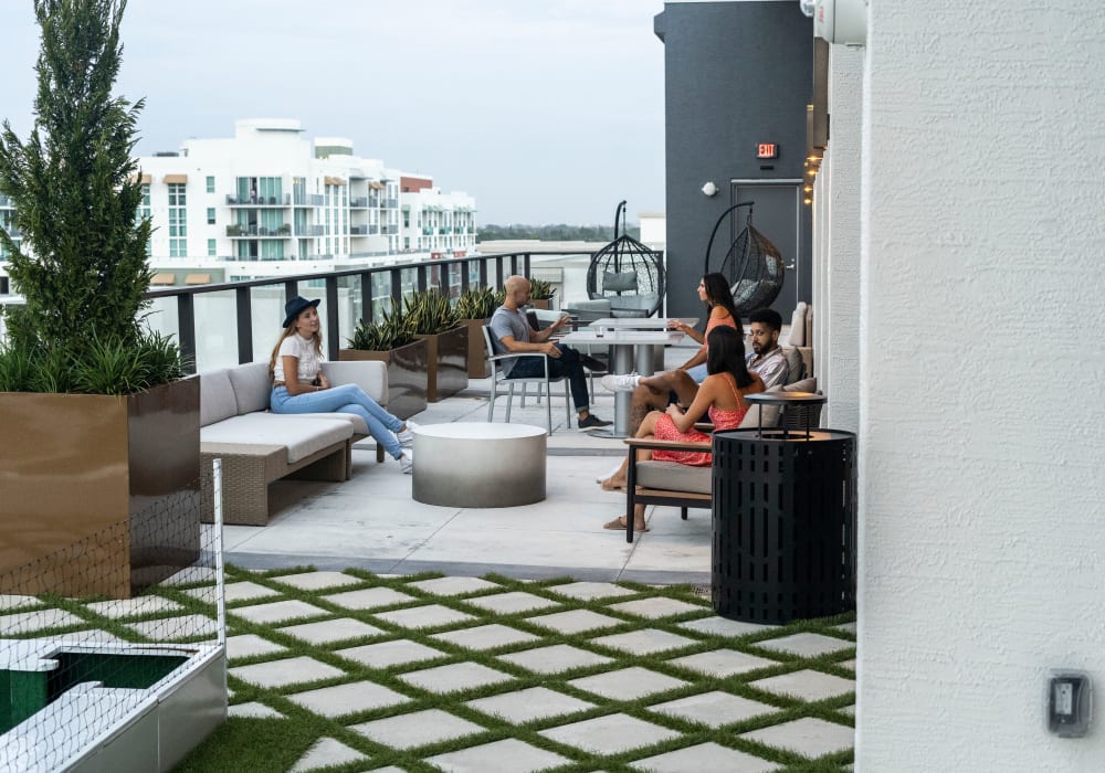 Residents on the terrace at Motif in Fort Lauderdale, Florida