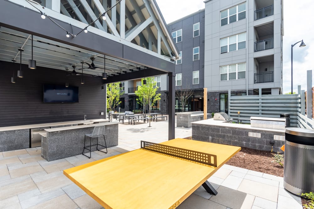 Poolside patio at Everly in Largo, Maryland