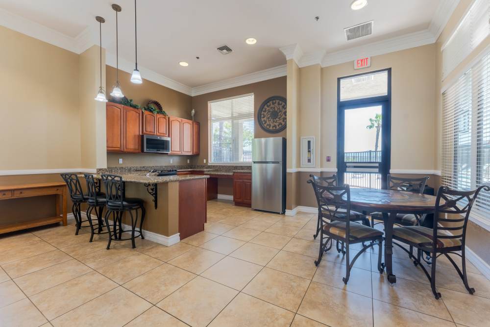 Furniture in a clubhouse at Canyon View in San Diego, California