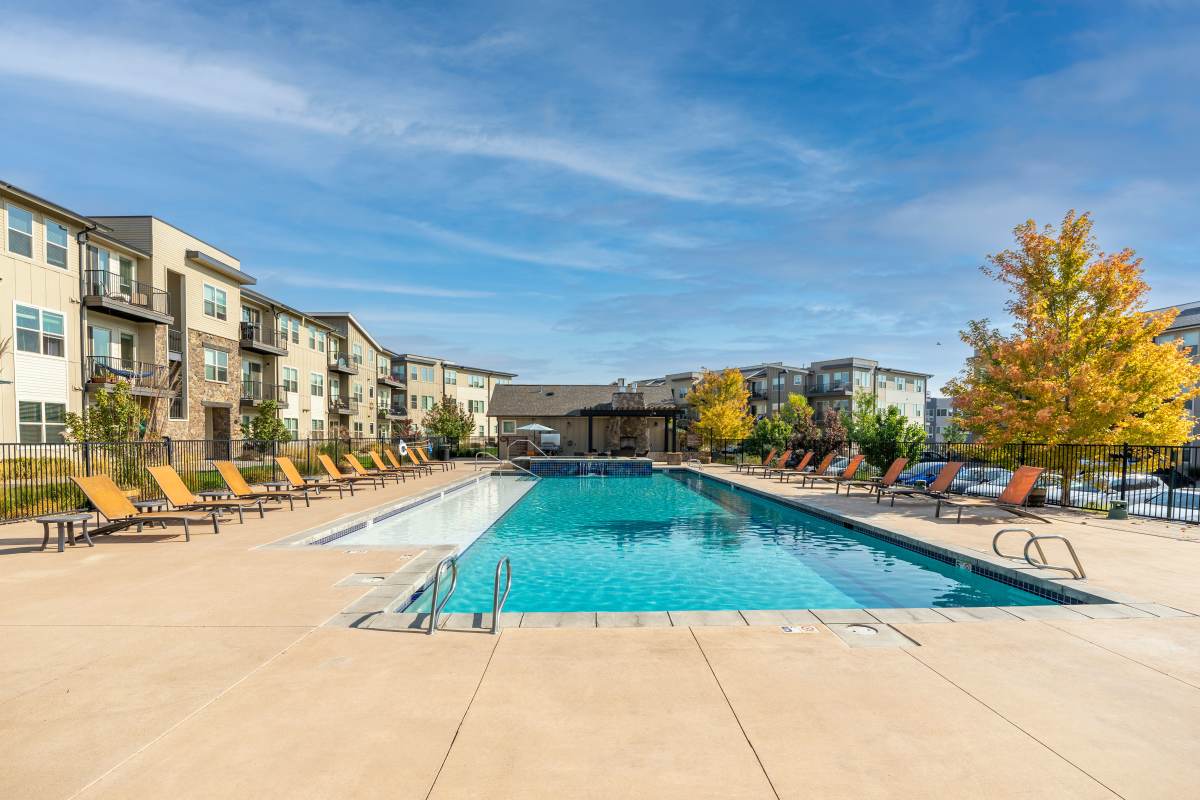 Swimming pool at North Main at Steel Ranch in Louisville, Colorado