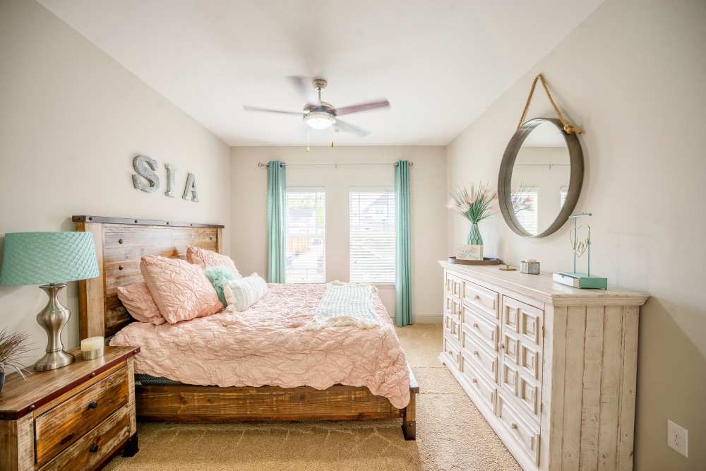 Spacious bedroom at Caliber at Hyland Village in Westminster, Colorado