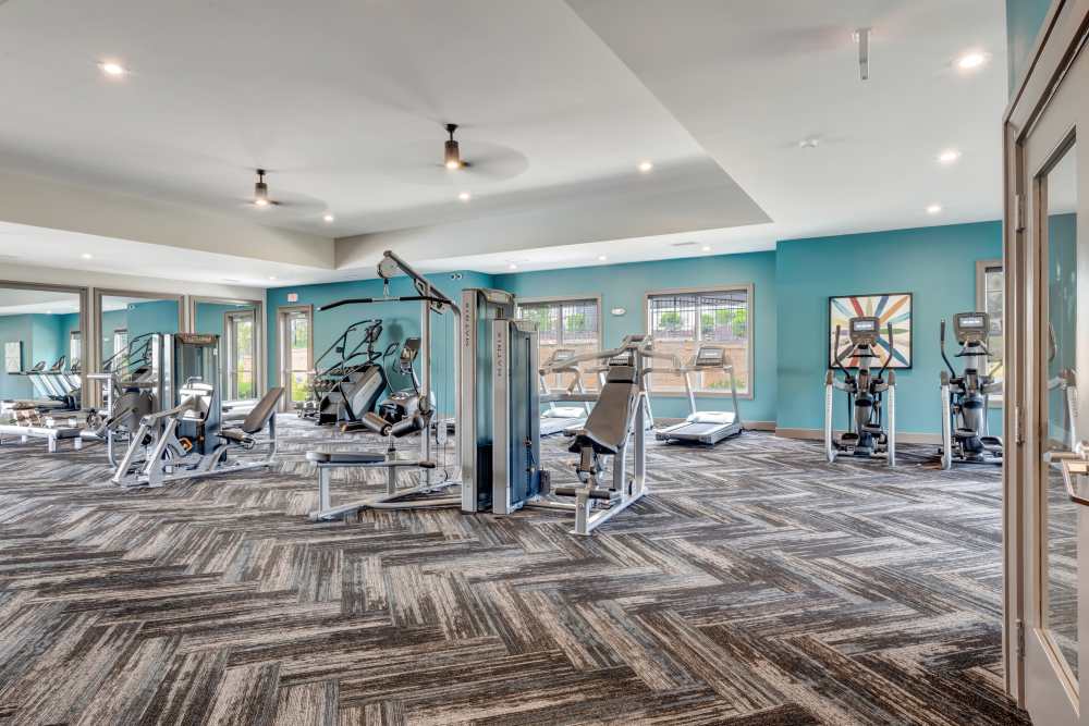 Resident gym at Gibson Flowery Branch | Apartments in Flowery Branch, Georgia