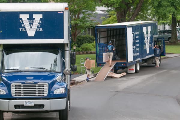 Virginia Varsity moving trucks at Virginia Varsity Transfer & Storage