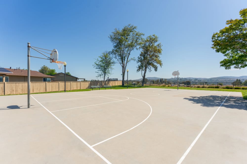 A basketball court at Canyon View in San Diego, California