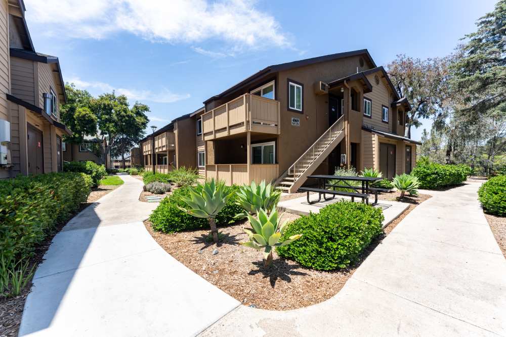 Exterior of homes at Terrace View Villas in San Diego, California
