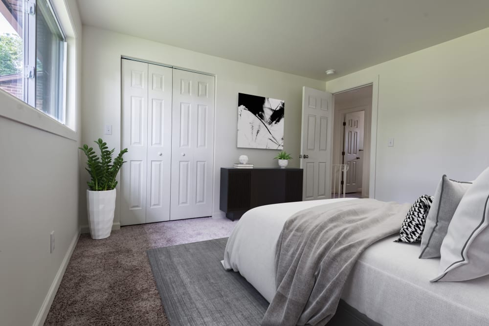 Spacious bedroom at High Acres Apartments & Townhomes in Syracuse, New York