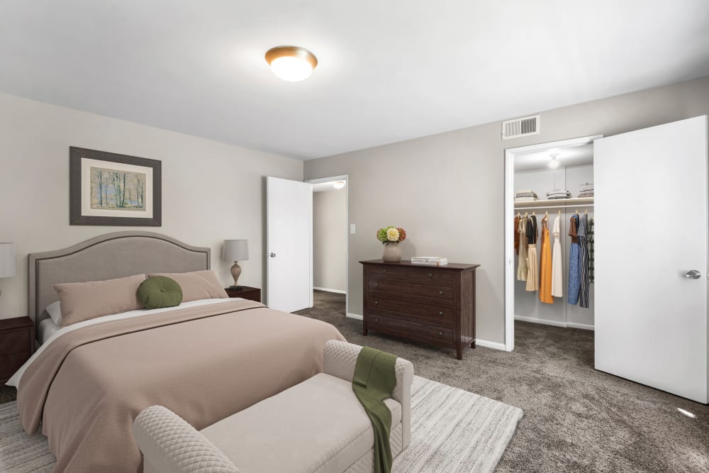 Bedroom with closet at Briarwood Place Apartment Homes in Laurel, Maryland
