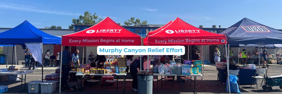 Relief efforts for Murphy Canyon military families.