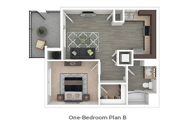 Floor plan of the One-bedroom apartments at Citron