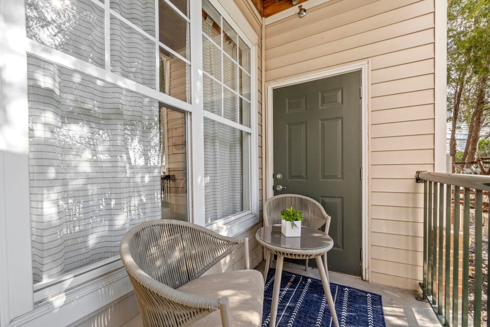 Porch attached to a unit at Sofi Lyndhurst in Lyndhurst, New Jersey
