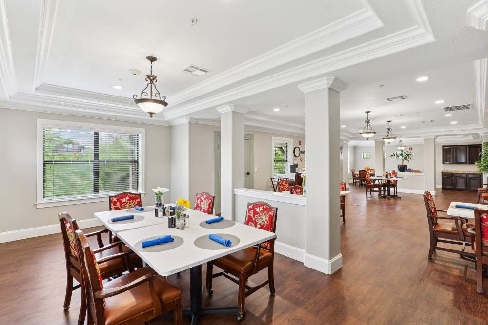 A dining table at Isle at Watercrest Bryan in Bryan, Texas