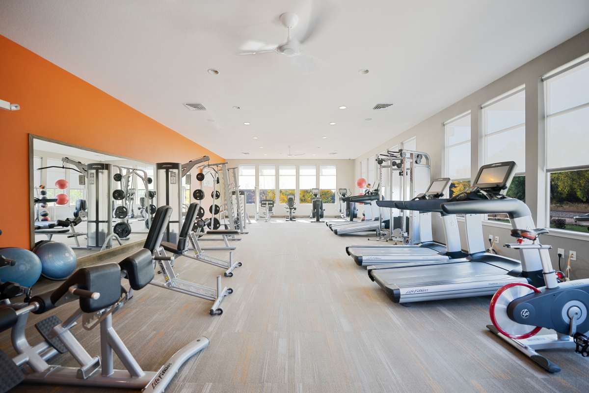 Fitness center at North Main at Steel Ranch in Louisville, Colorado