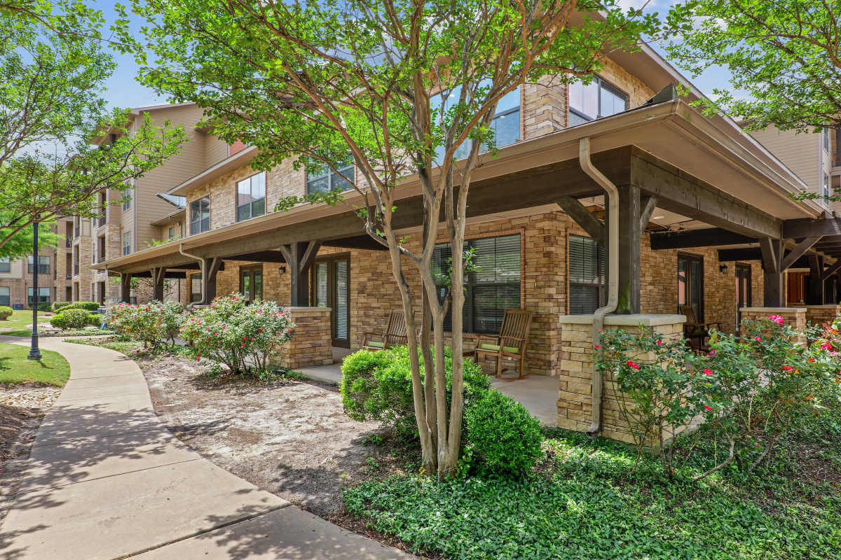 Patio at Watercrest at Bryan in Bryan, Texas.