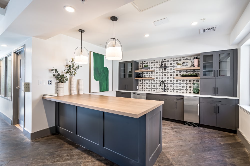 Clubhouse kitchen island and sink 