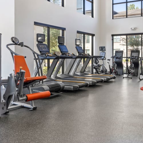 Well-equipped onsite fitness center at Olympus Auburn Lakes in Spring, Texas