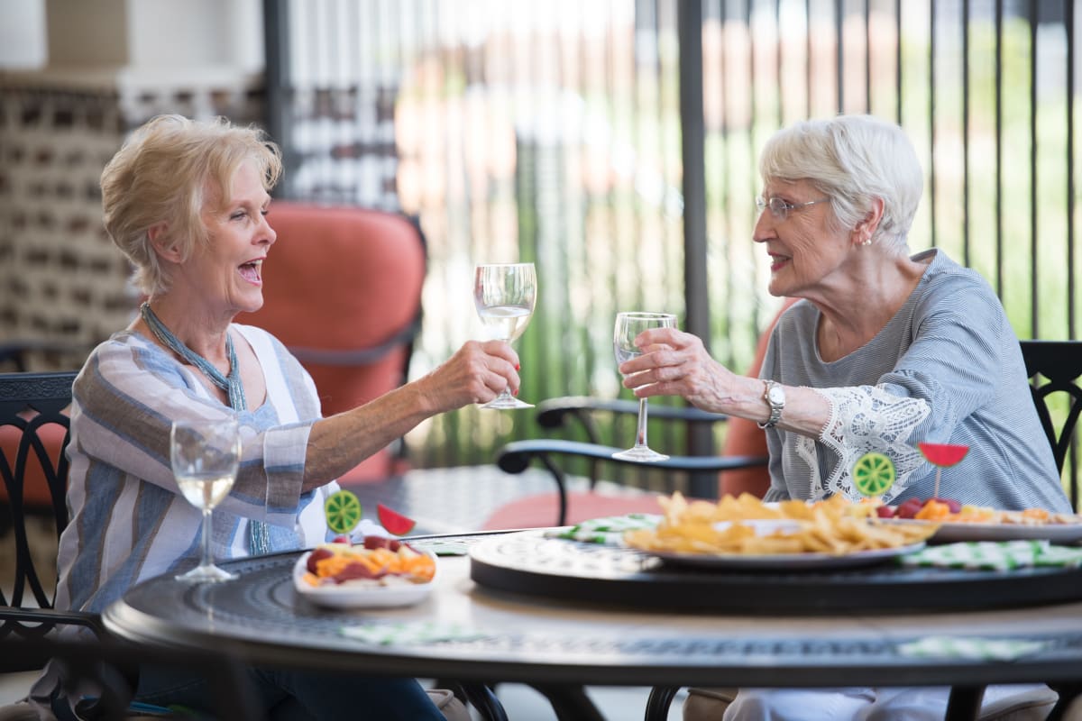 Residents out to eat near The Claiborne at Newnan Lakes in Newnan, Georgia. 