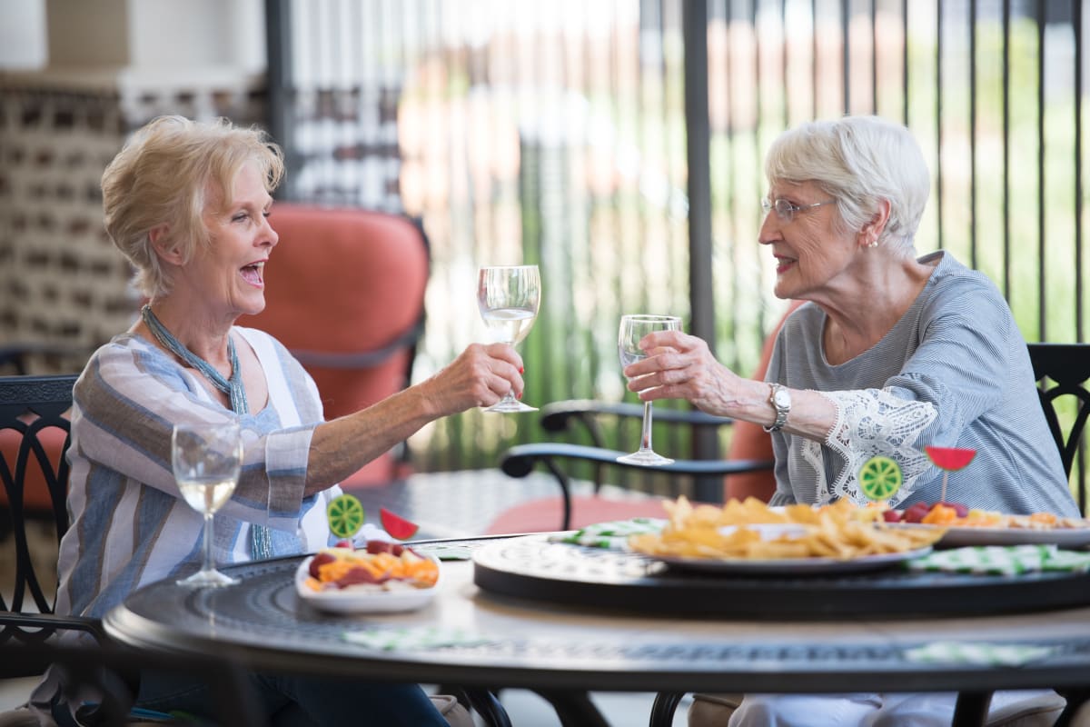 Residents out to eat near The Claiborne at Brickyard Crossing in Summerville, South Carolina.