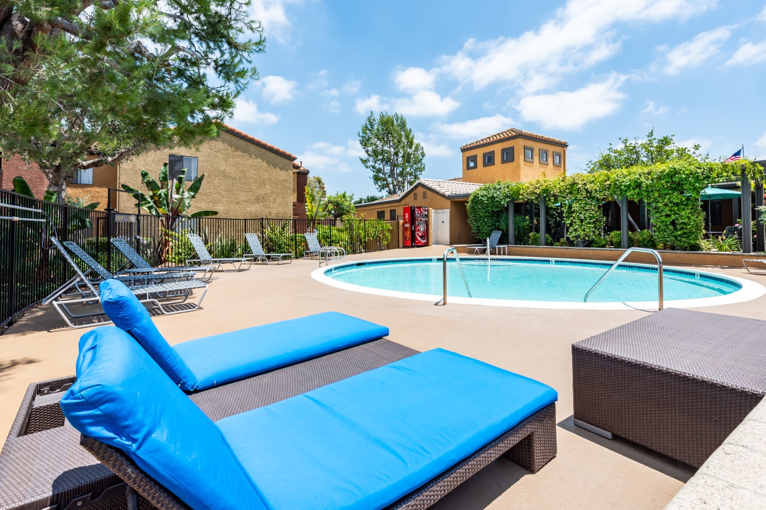 Community pool and spa at The Villas at Rowland Heights in Rowland Heights, California