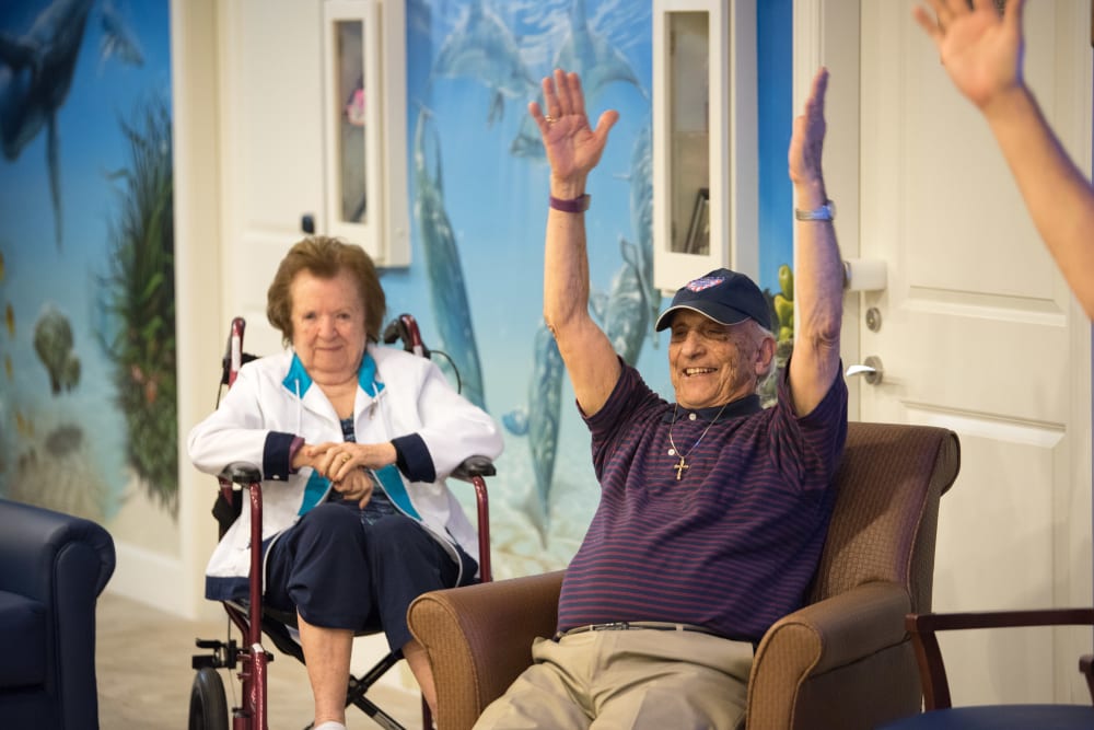 Resident pose for a photo at Inspired Living Kenner in Kenner, Louisiana. 