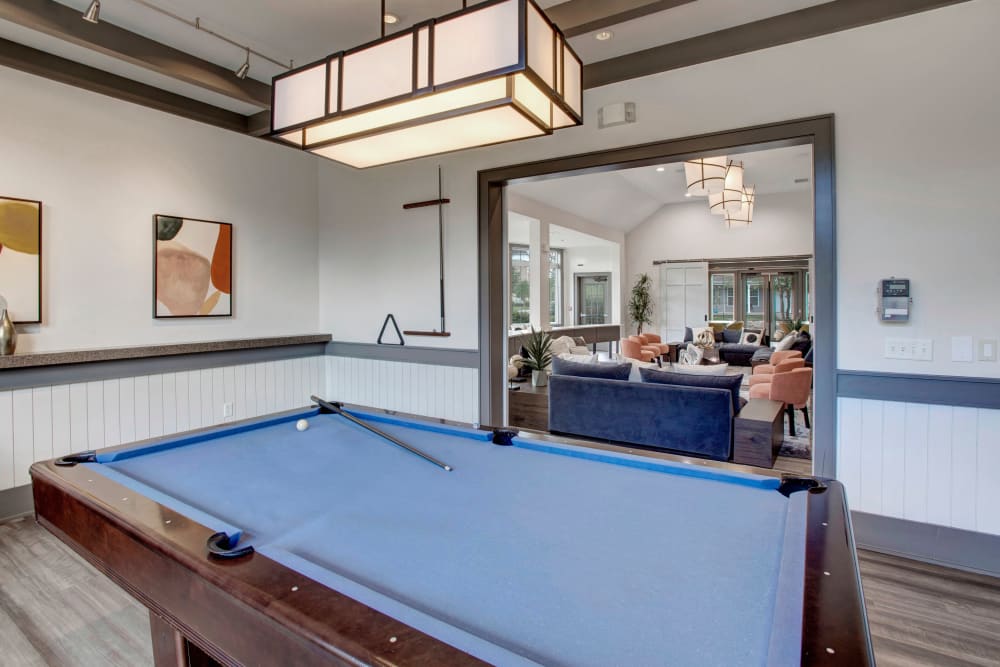 Billiards table in The Grove Somerset's clubhouse in Somerset, New Jersey