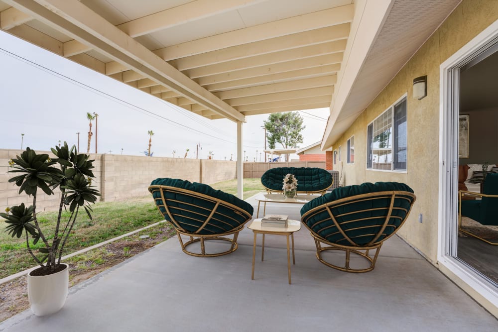 A welcoming backyard/patio at El Centro New Fund Housing (Officers) in El Centro, California