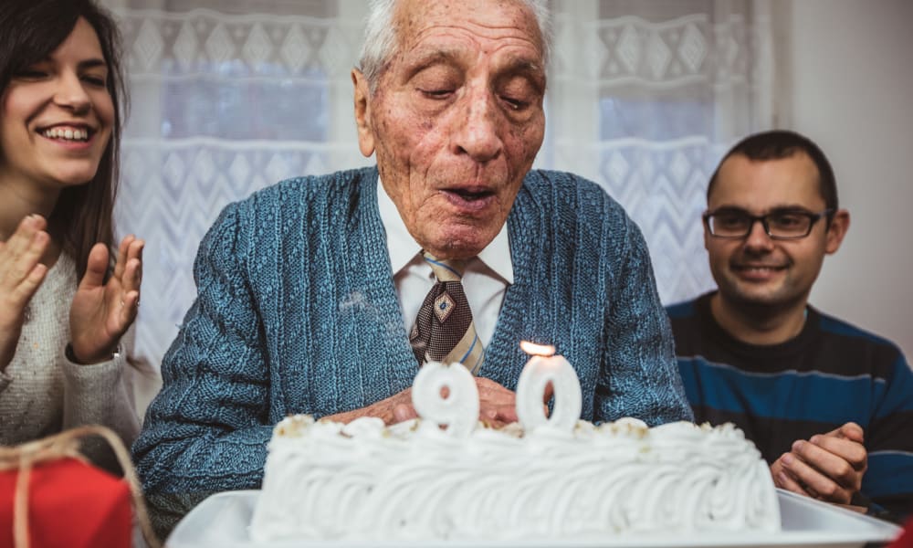 Resident celebrating their 90th birthday at White Oaks in Lawton, Michigan