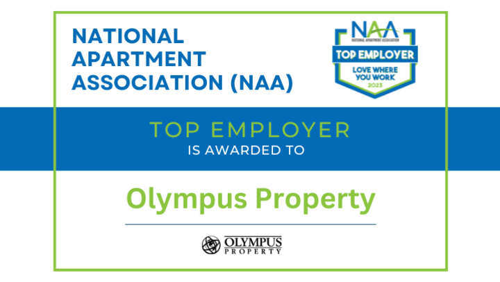Olympus Property Wins 2023 NAA Top Employers Award for Exceptional Workplace