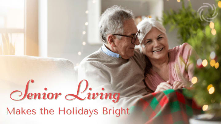 Senior couple with holiday decorations