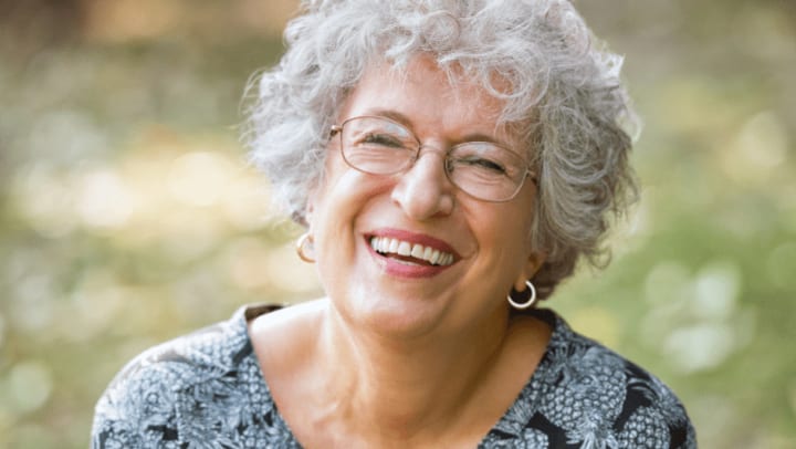 a woman laughing