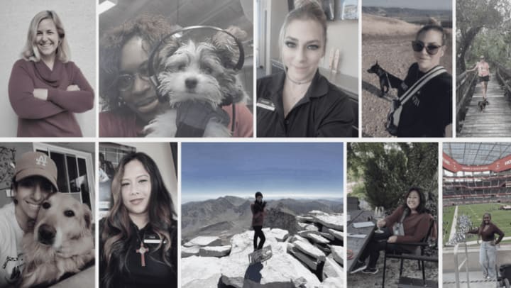 A collage of some of the women of StorQuest Self Storage