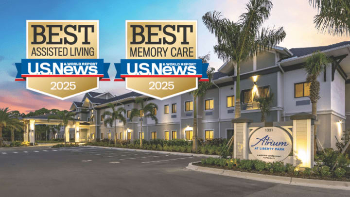 Exterior images of communities with U.S news Icons large infront of them
