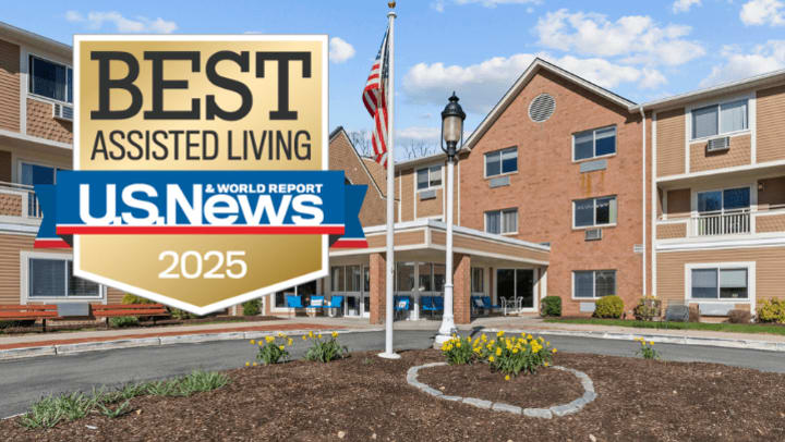 Exterior images of communities with U.S news Icons large infront of them