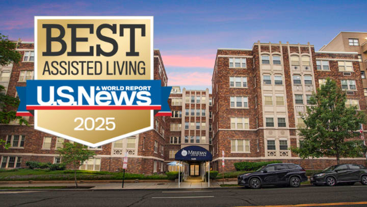 Exterior images of communities with U.S news Icons large infront of them