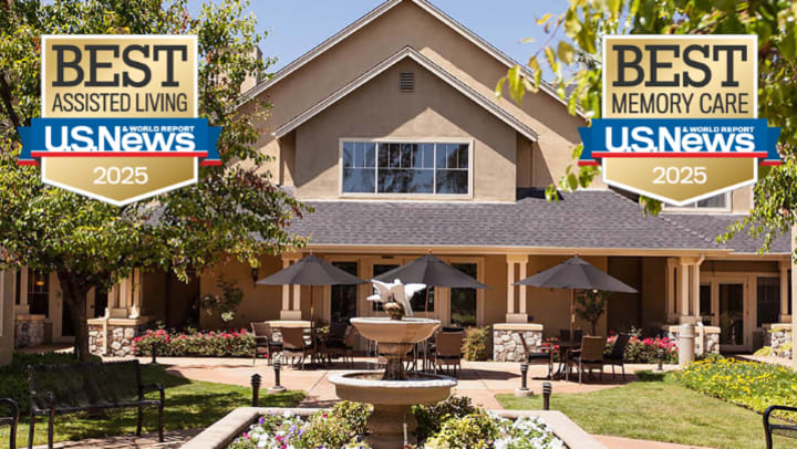Exterior images of communities with U.S news Icons large infront of them