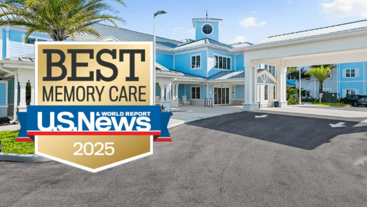 Exterior images of communities with U.S news Icons large infront of them