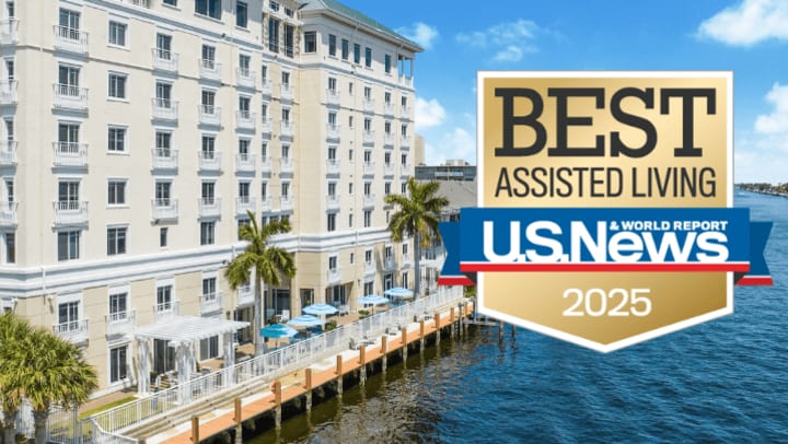 Exterior images of communities with U.S news Icons large infront of them