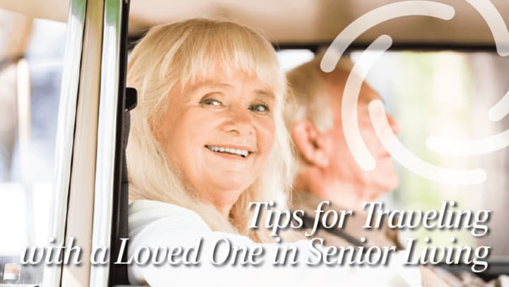 Older couple traveling in their car