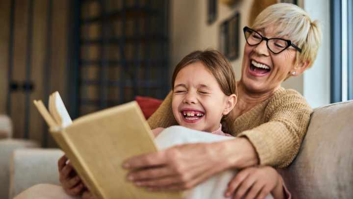 Grandmother and Granddaughter enjoyed reading