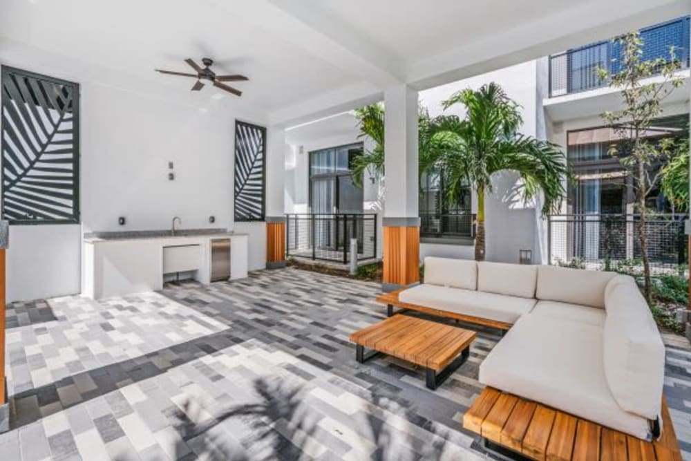 Outdoor Lounge at The District Flats in West Palm Beach, Florida