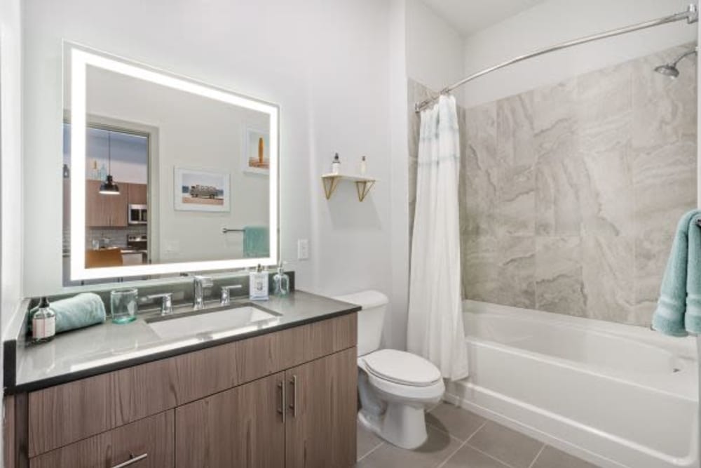 Bathroom at The District Flats in West Palm Beach, Florida