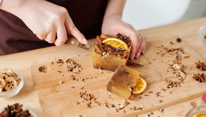 Shaving down hand soap for use camping