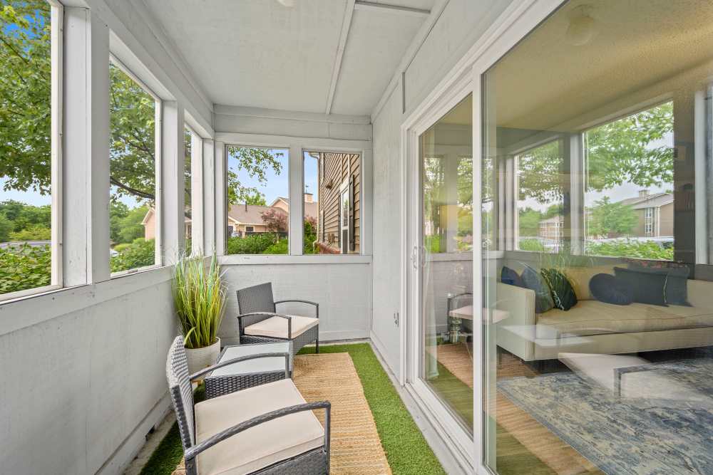 Private patio/balcony at Paddock Club Apartments in Florence, Kentucky