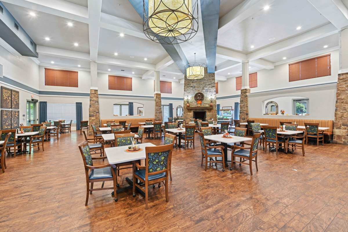 Dining Hall at Watercrest at Mansfield in Mansfield, Texas.