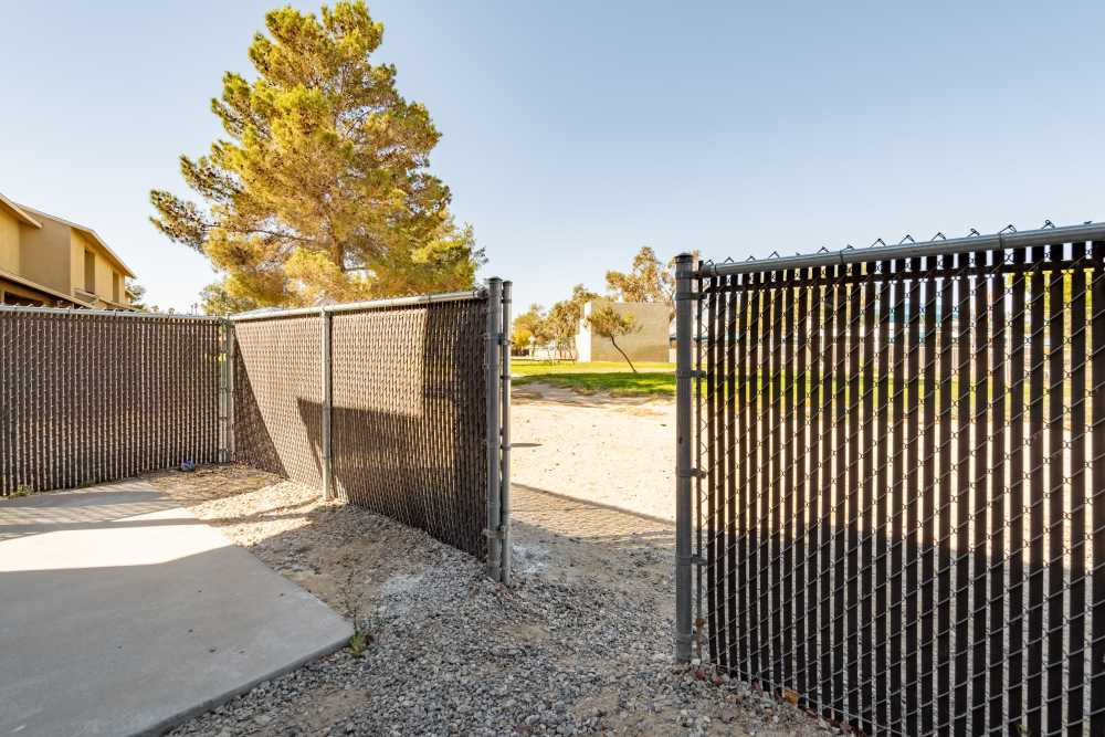 fenced in backyard