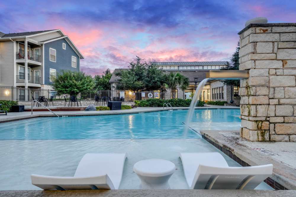 Pool area at Villas Tech Ridge in Pflugerville, Texas