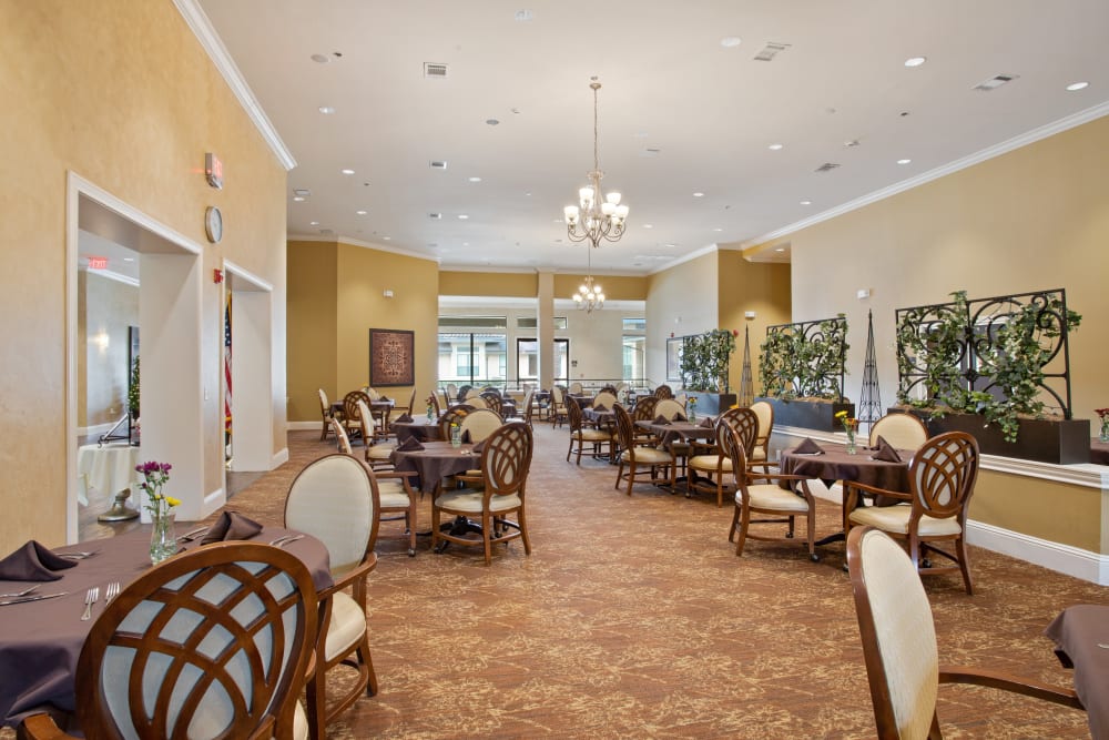 Restaurant style dining at Clayton Oaks Living in Richmond, Texas